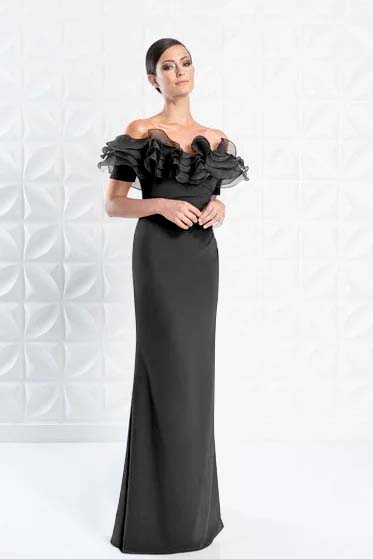 Graceful Off-the-shoulder Blue Slimming Sleeveless Evening Dress