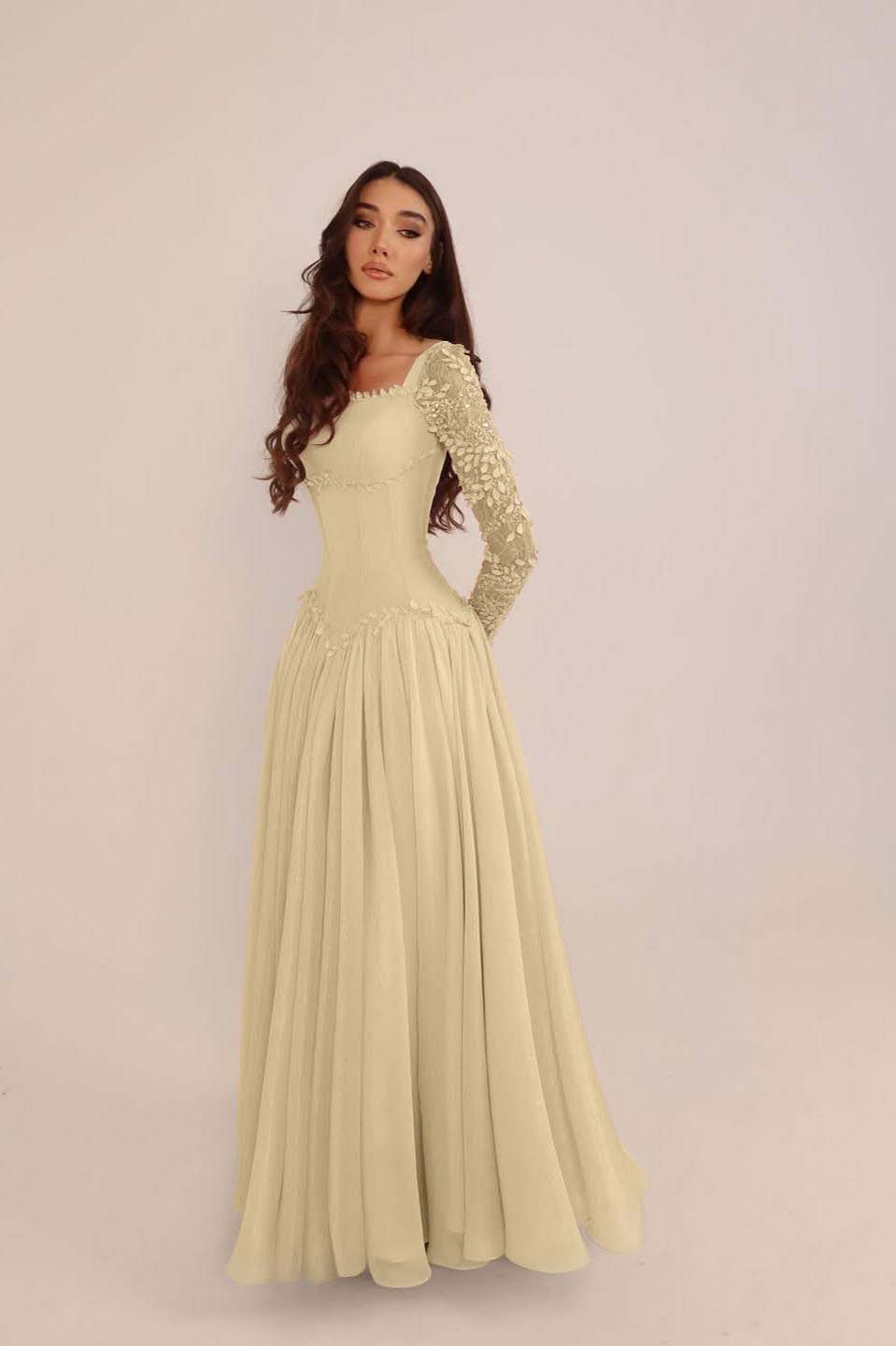 Glamorous Candy Pink Chiffon Long Sleeves Long Evening Dress With Sequins