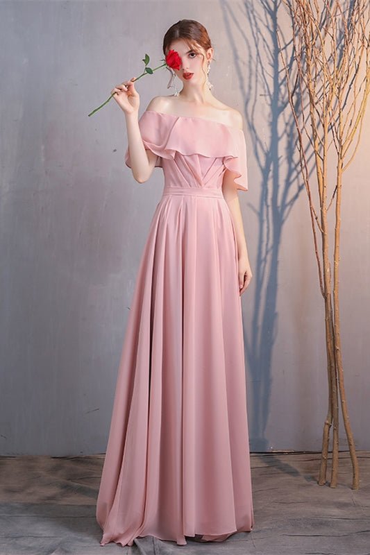 4 Styles Rust Orange Chiffon Long Mismatched Bridesmaid Dresses