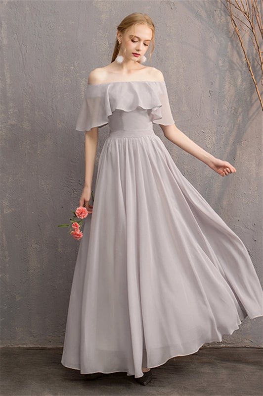 4 Styles Rust Orange Chiffon Long Mismatched Bridesmaid Dresses