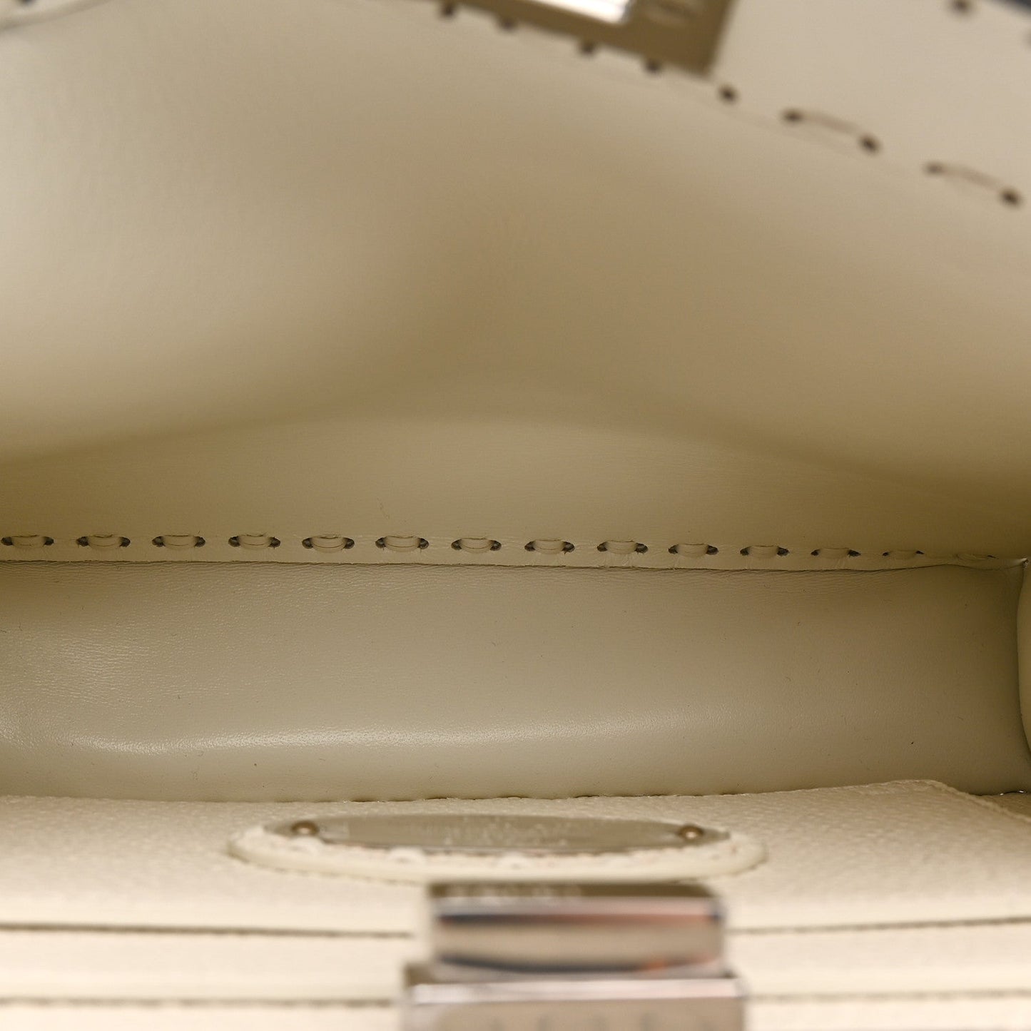 Cuoio Romano Selleria Chamois Small Peekaboo I SEE U Satchel White