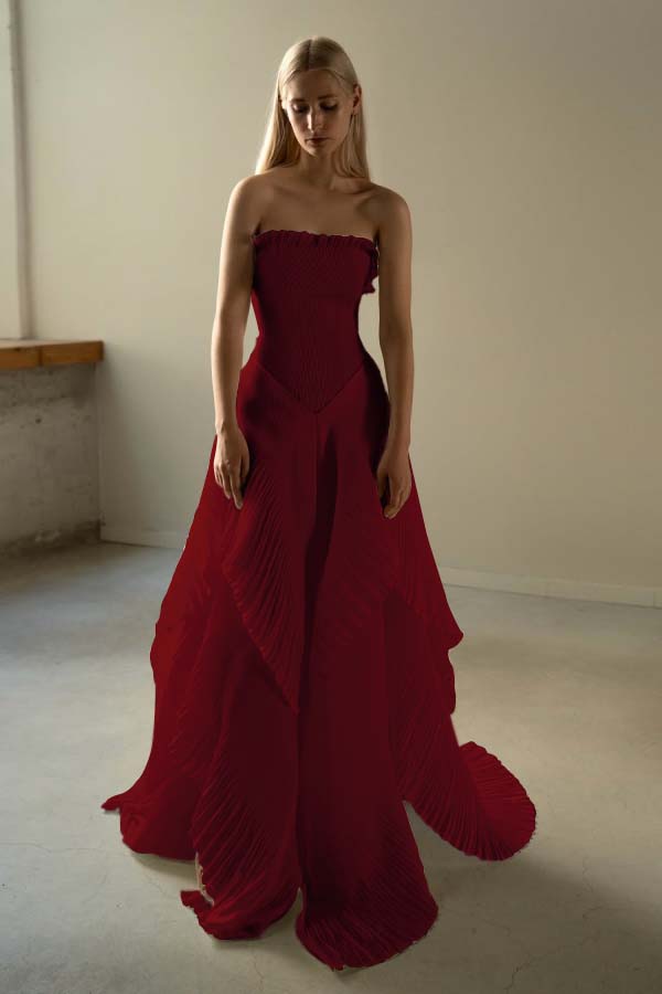 Chic Sleeveless Strapless Square A-Line Prom Dress