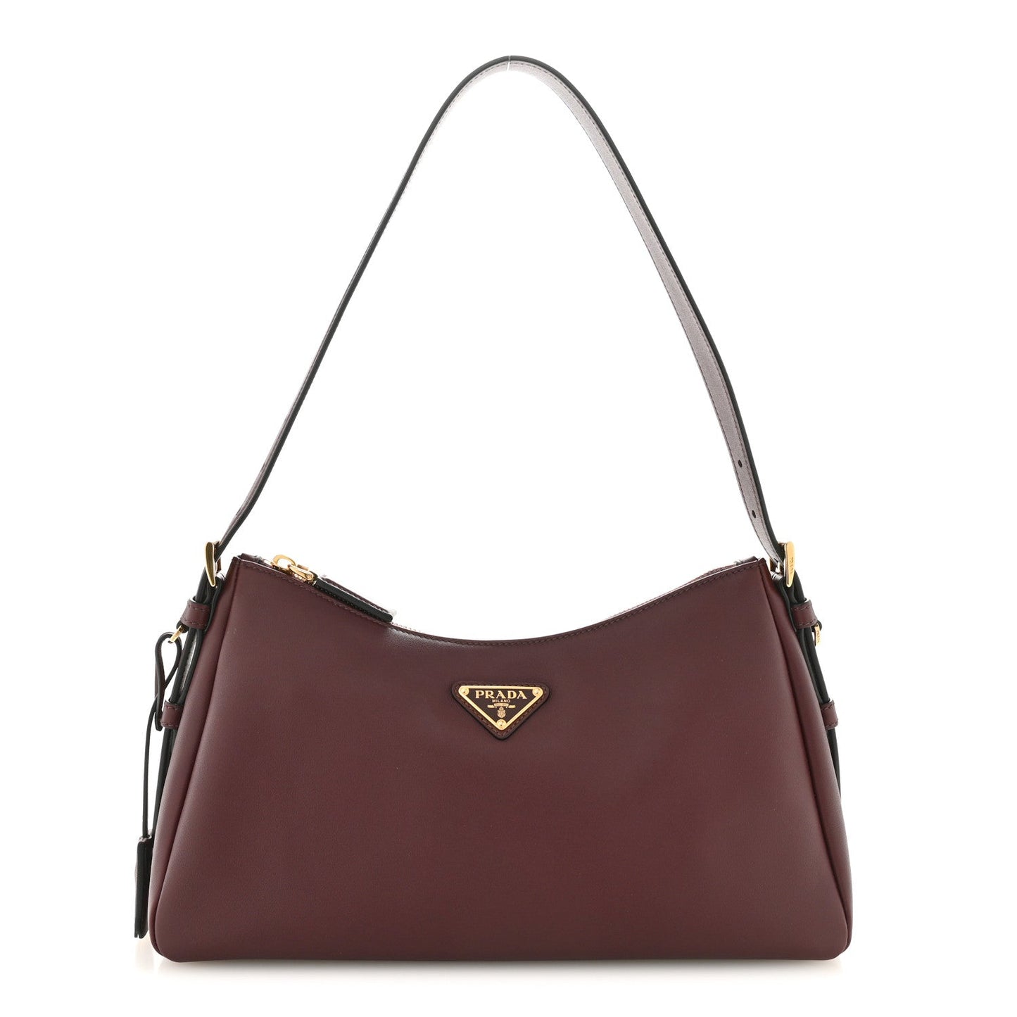 Soft Calfskin Medium Aimée Shoulder Bag Burgundy