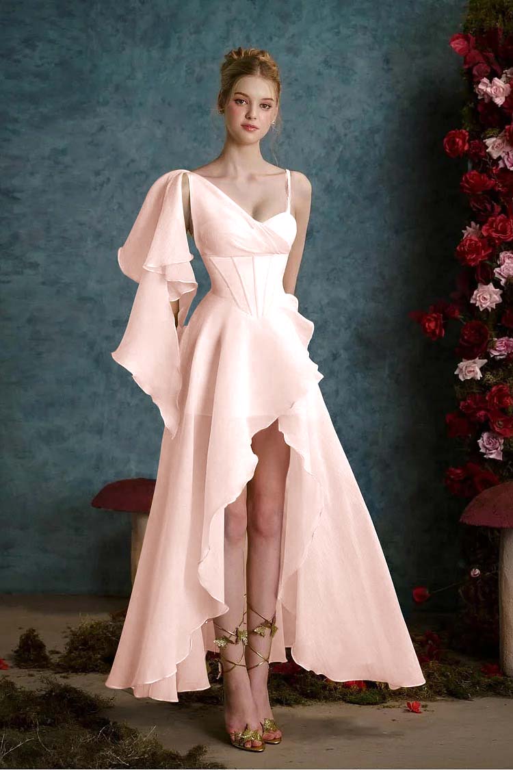 Sleeveless One Straps Sweetheart Long Slit Prom Dress With Slit