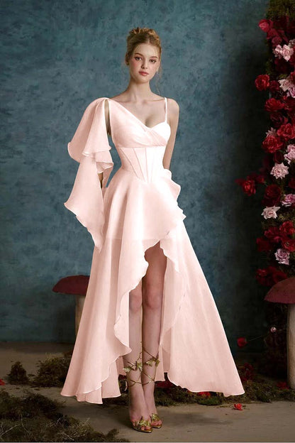 Sleeveless One Straps Sweetheart Long Slit Prom Dress With Slit