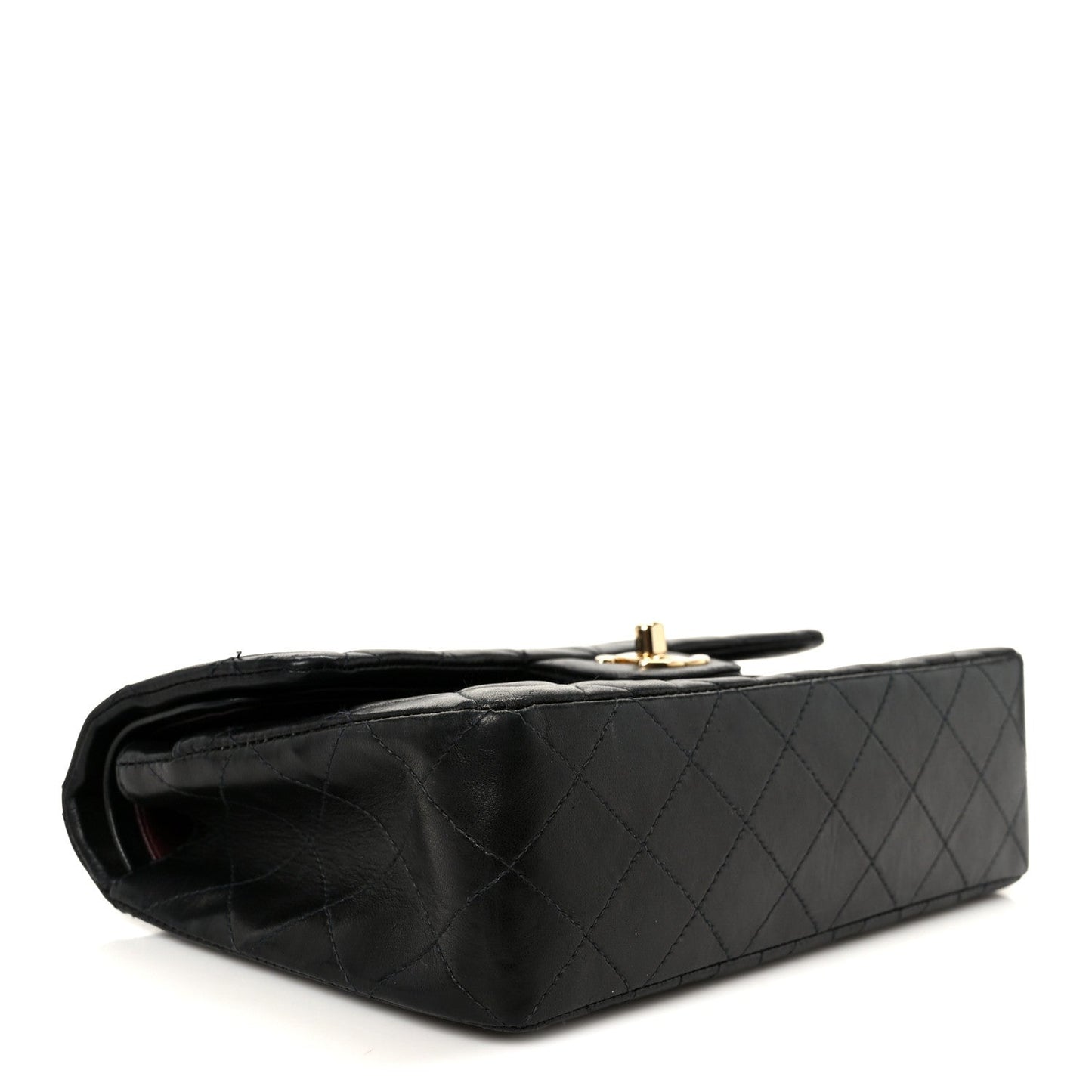 Lambskin Quilted Small Double Flap Black