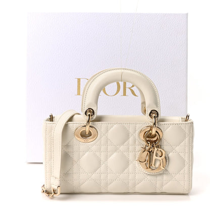 Lambskin Cannage Small Lady D-Joy Latte