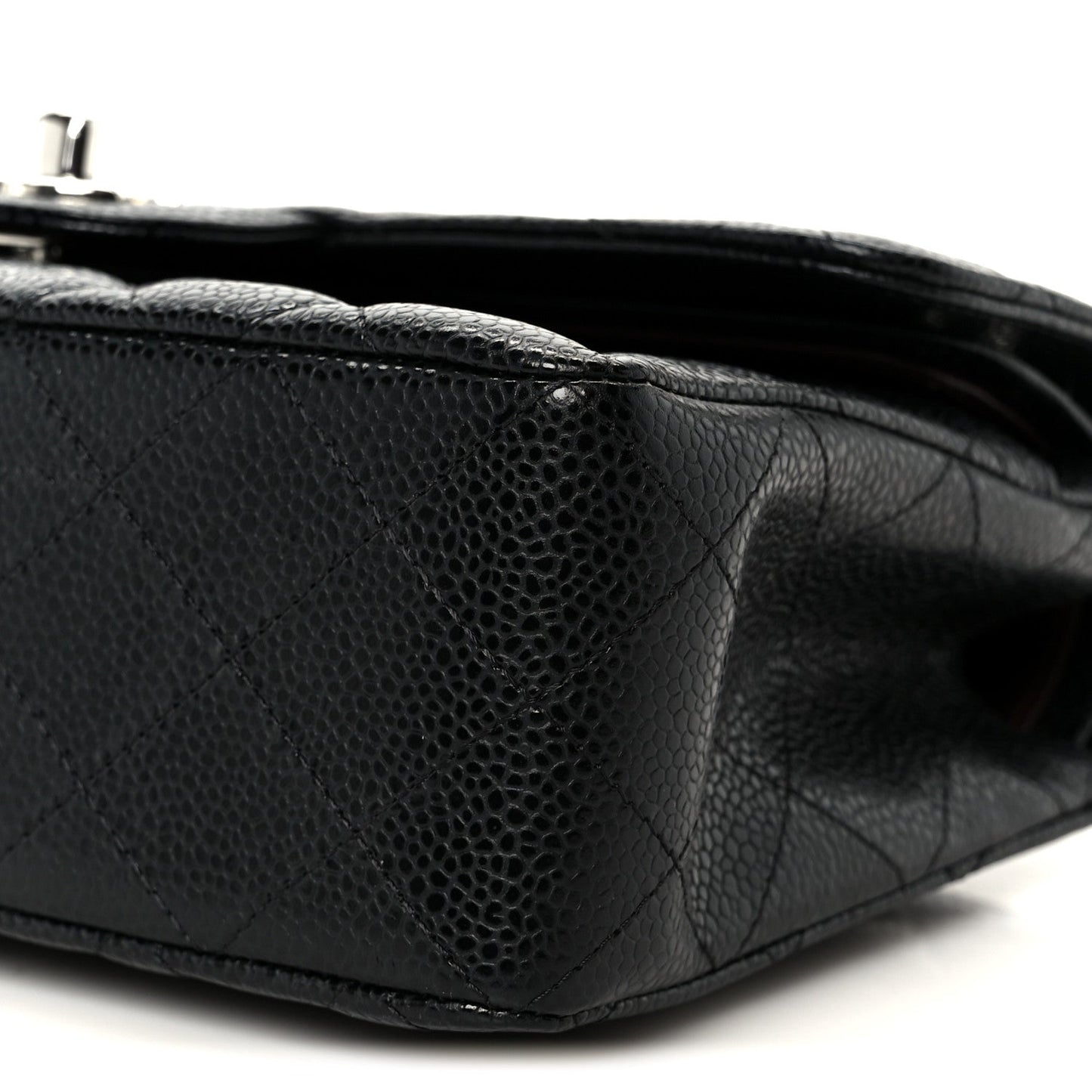 Caviar Quilted Small Double Flap Black