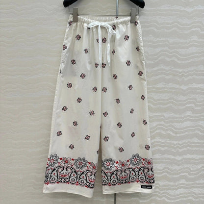 MIUMIU STRAIGHT-LEG CROPPED PANTS WITH ELASTIC WAISTBAND 261440