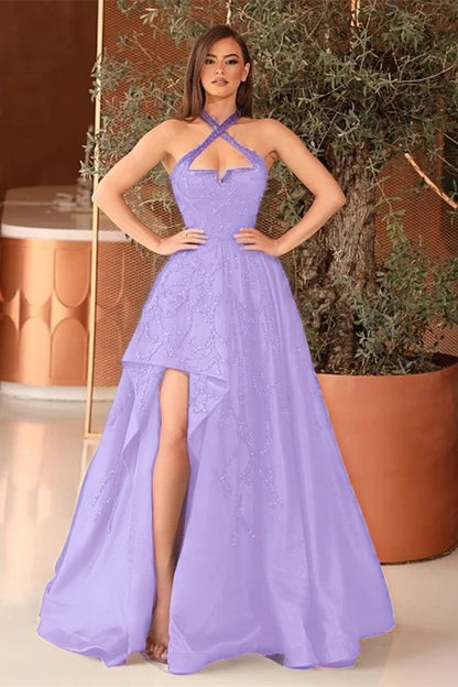 Black A Line Prom Dress With Appliques For Party