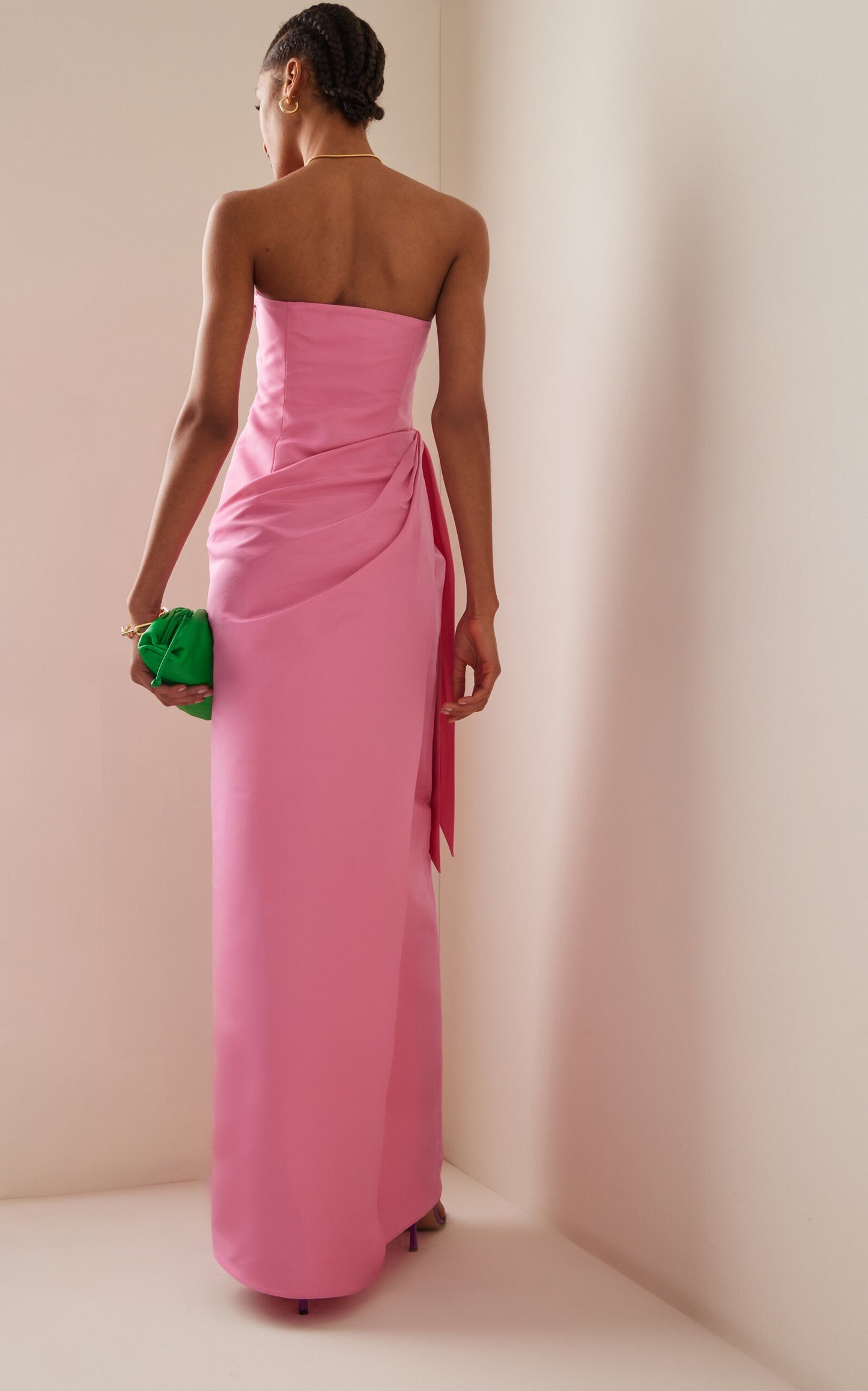 Elegant Strapless Pink   Floor Length Prom Dress