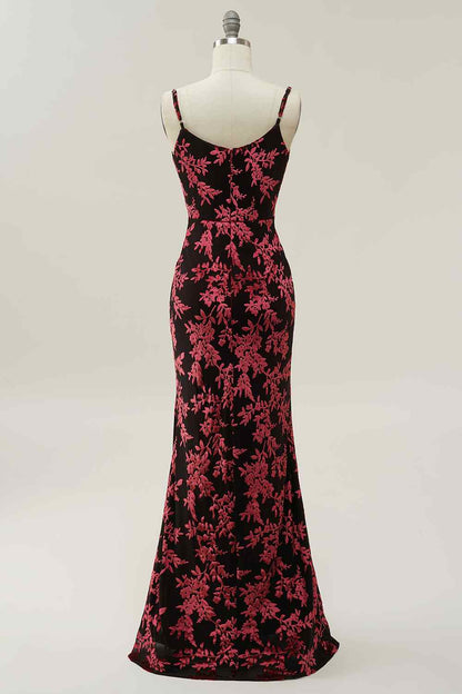 Sexy Bateau Spaghetti Straps Mermaid Prom Party Dress