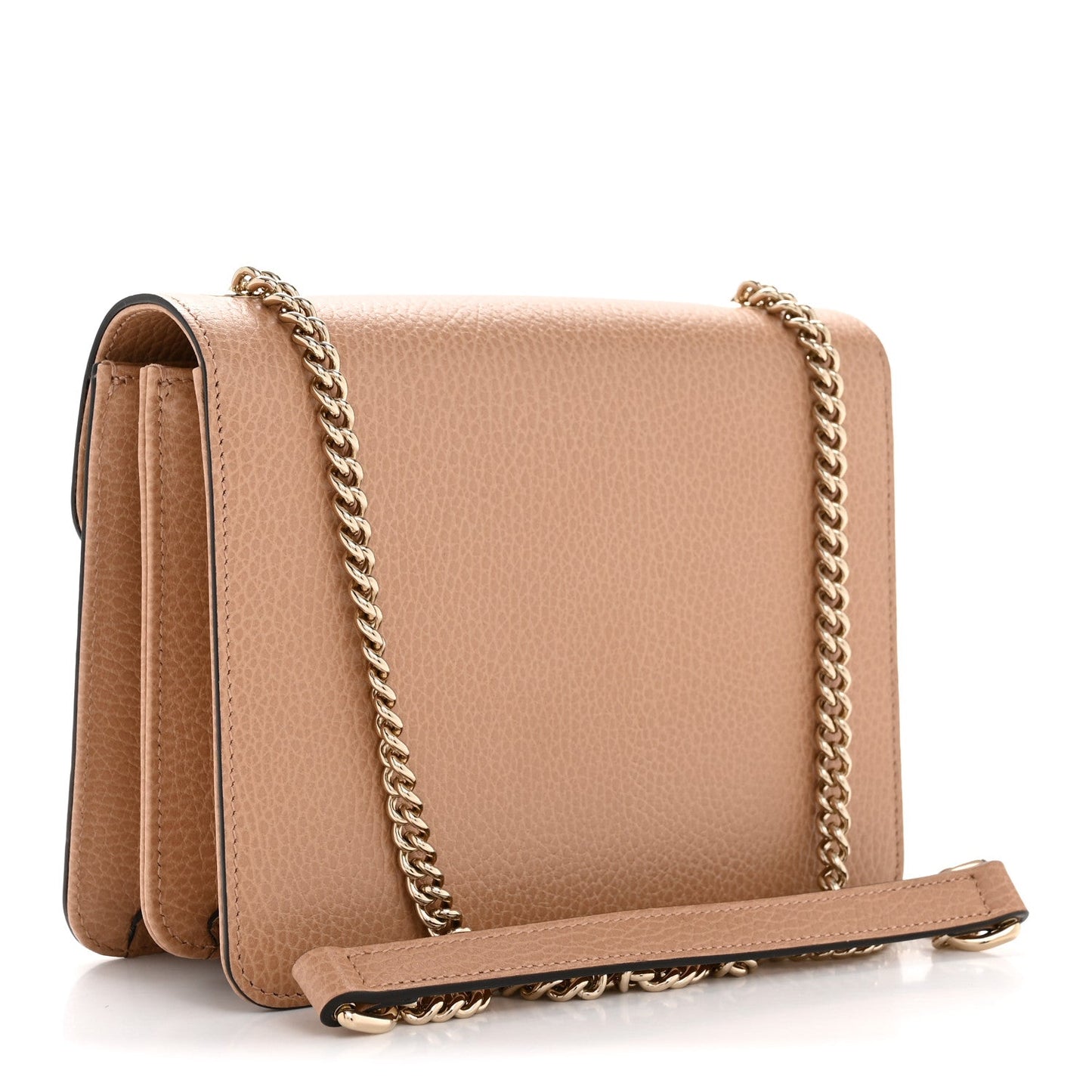 Dollar Calfskin Small Interlocking G Shoulder Bag Camelia