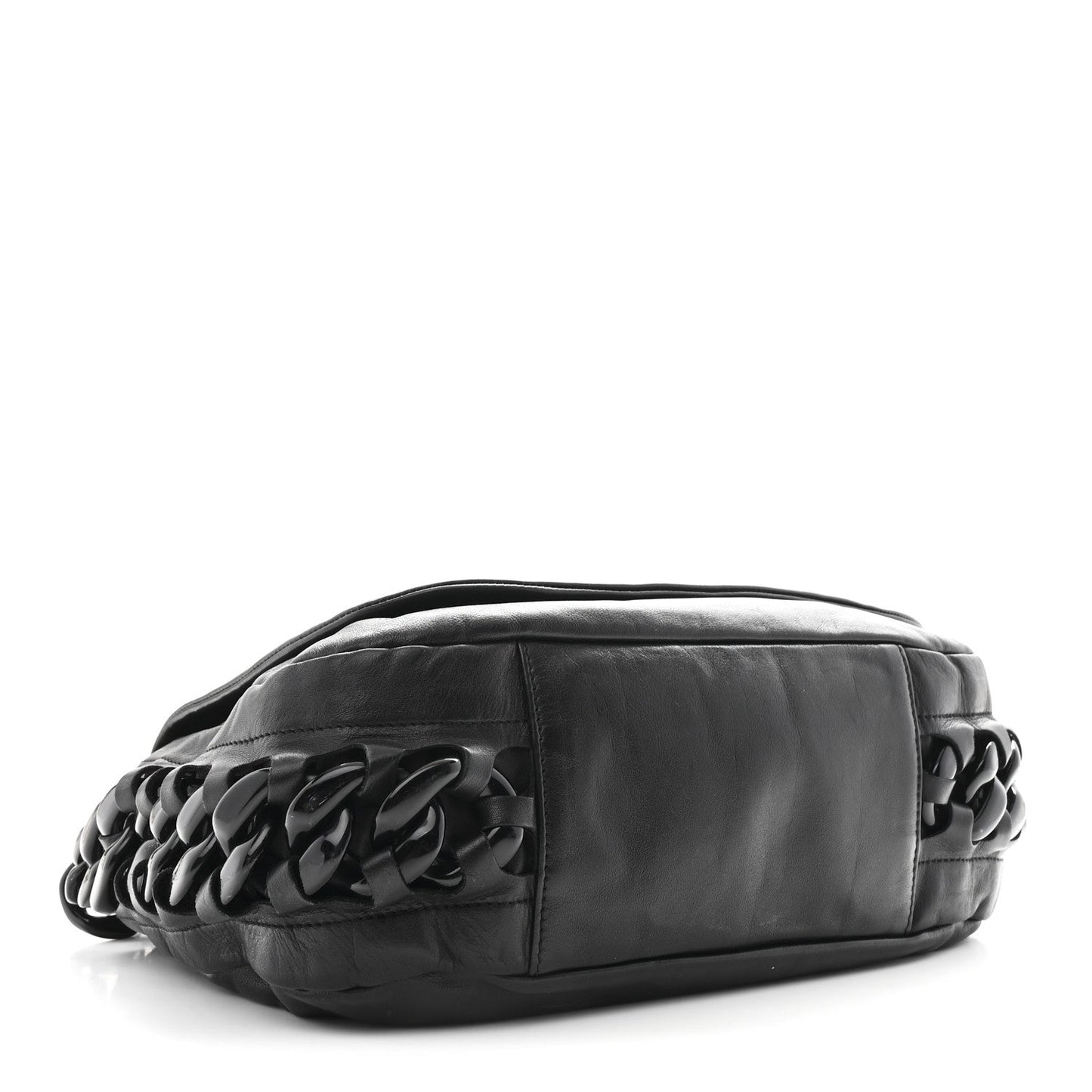 Calfskin Modern Chain Rhodoid Flap Black