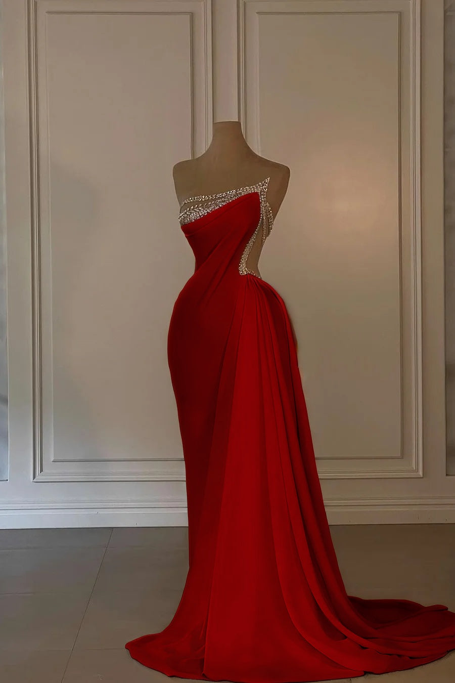 Fabulous Daffodil Asymmetric Sleeveless Ruched Patchwork Evening Dress