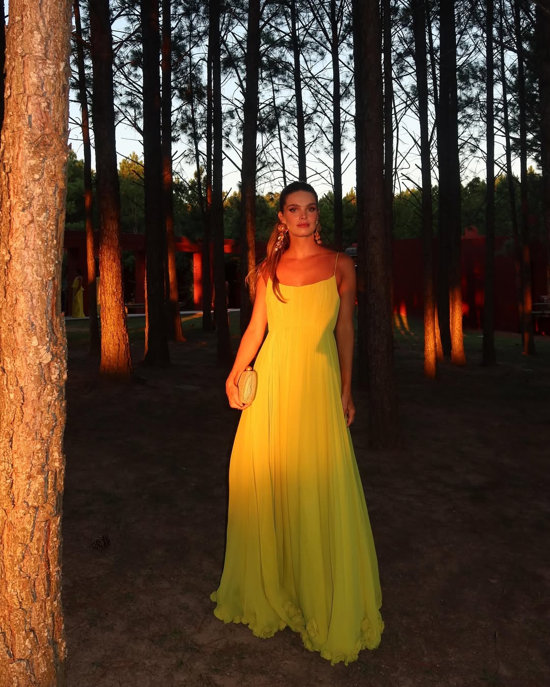 Yellow Sleeveless Spaghetti Straps Square A-Line Prom Dress