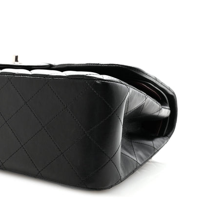 Lambskin Quilted Jumbo Double Flap Black