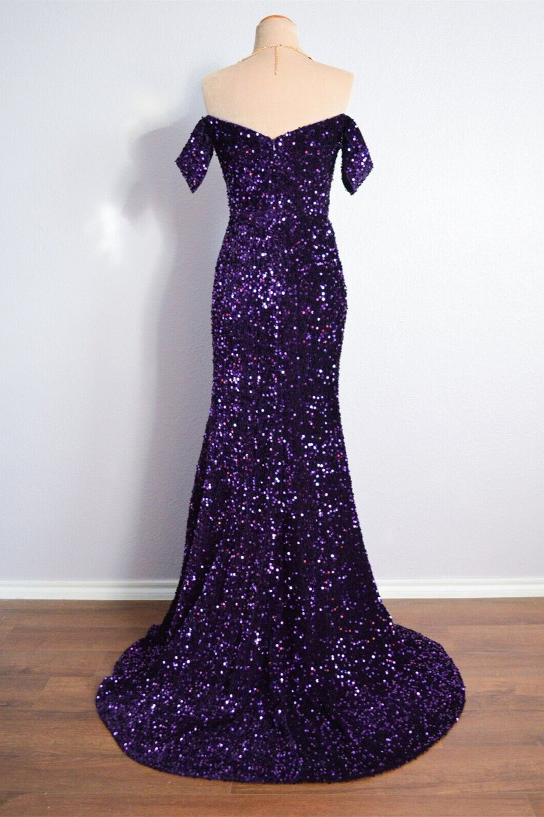 Sweetheart Off-Shoulder Fully Sequin Mermaid Party Prom Dress