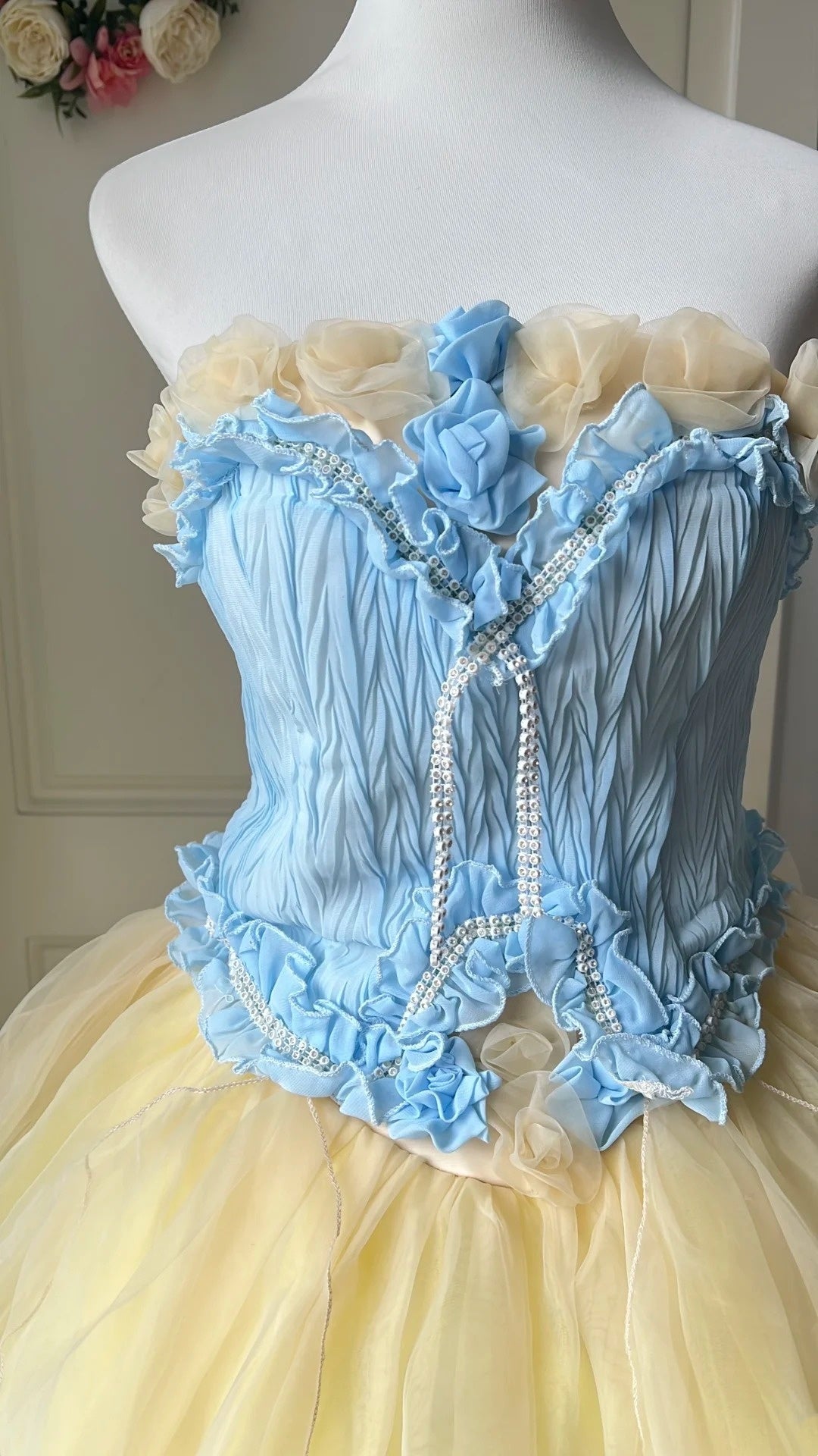 Charming Prom Dress Strapless Tulle Evening Dress Quinceanera Dress Ball Gown      D4676