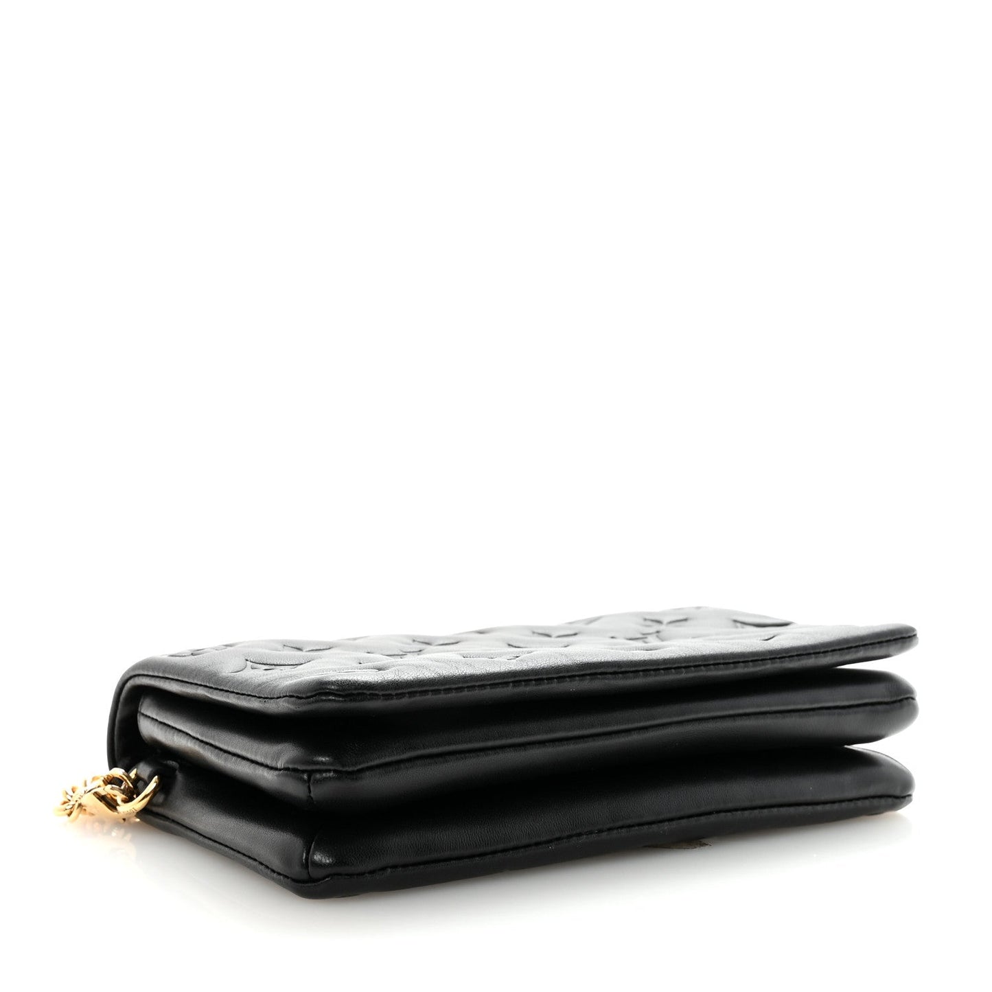 Lambskin Embossed Monogram Pochette Coussin Black