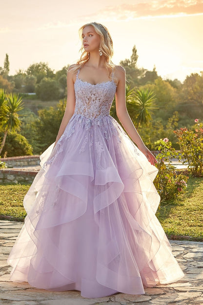 Sleeveless Spaghetti Straps Square A-Line Embroidery Prom Dress