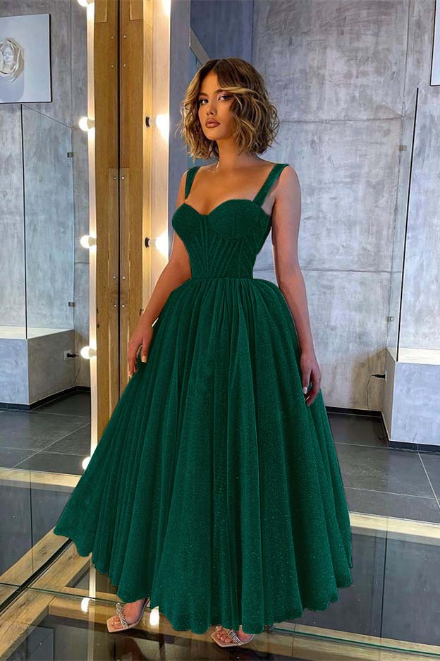 Glittering Straps Sweetheart Prom Dress