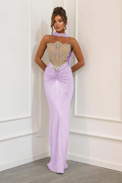 Sleeveless Strapless Mermaid Prom Dress With Beads