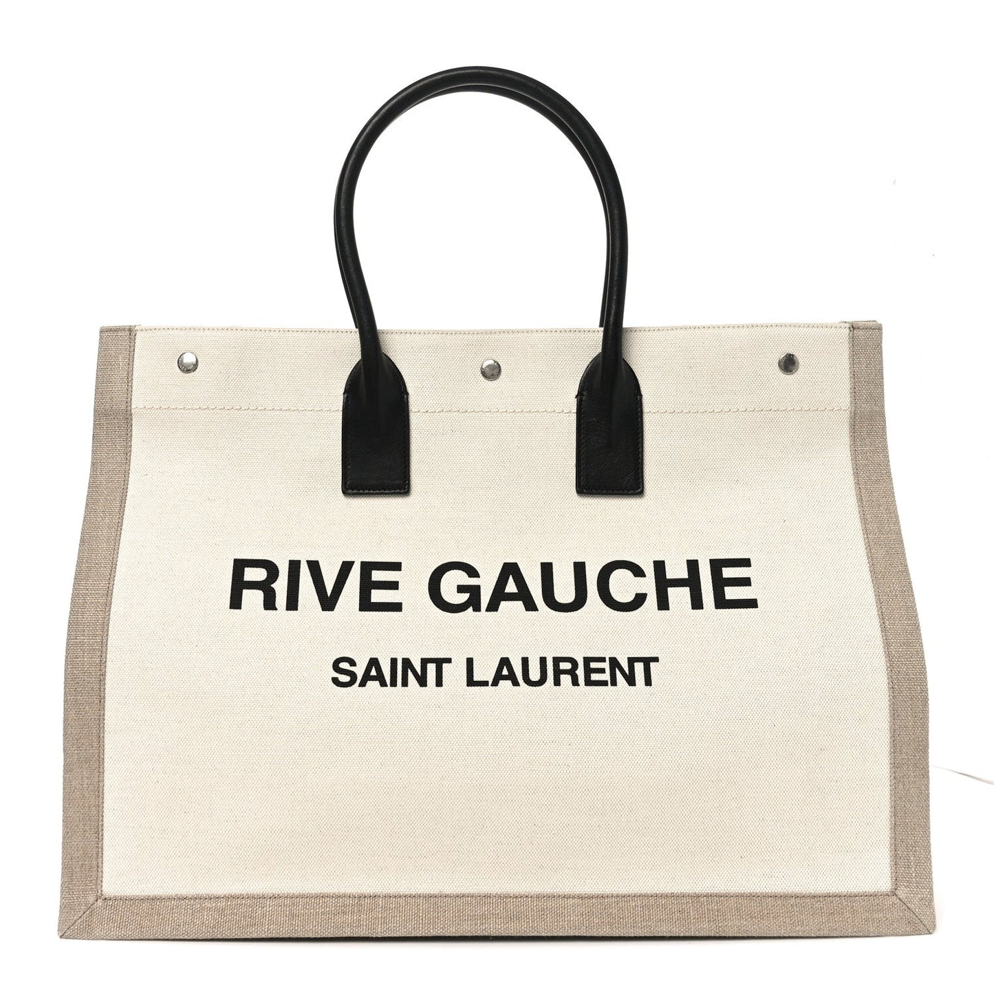 Linen Calfskin Rive Gauche Tote Optic White
