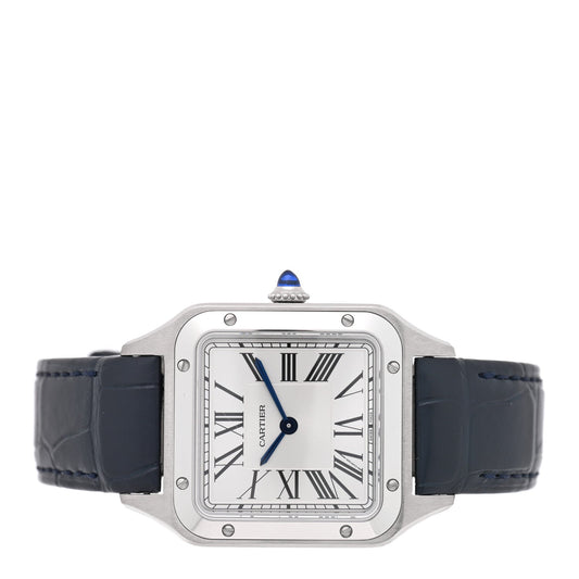 Stainless Steel Alligator 27.5mm Santos Dumont Quartz Watch