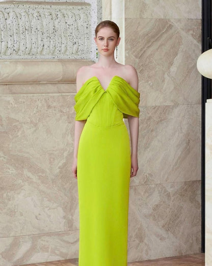 Sleeveless Off-Shoulders Strapless V-Neck Long Prom Dress