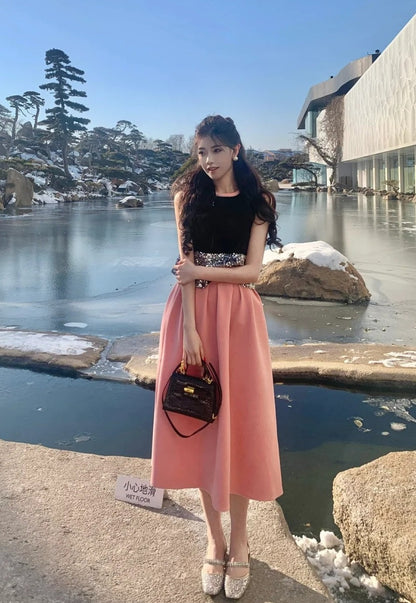 Elegant Prom Dress A Line Crew Neck Gala Evening Gown Dress Birthday Party Outfits    D4881