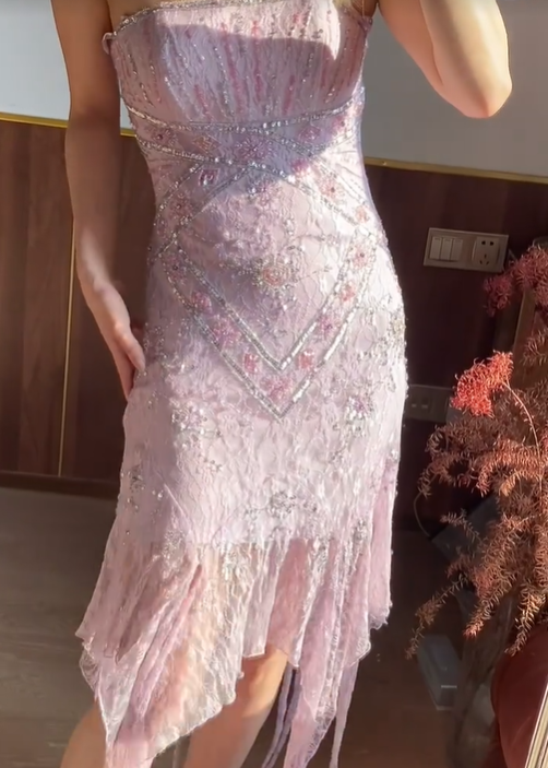 Chic Prom Dress Strapless Beading Evening Dresses Gala Gown Cocktail Outfits       D4969