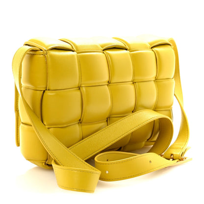 Nappa Maxi Intreccio Padded Cassette Crossbody Bag Buttercup