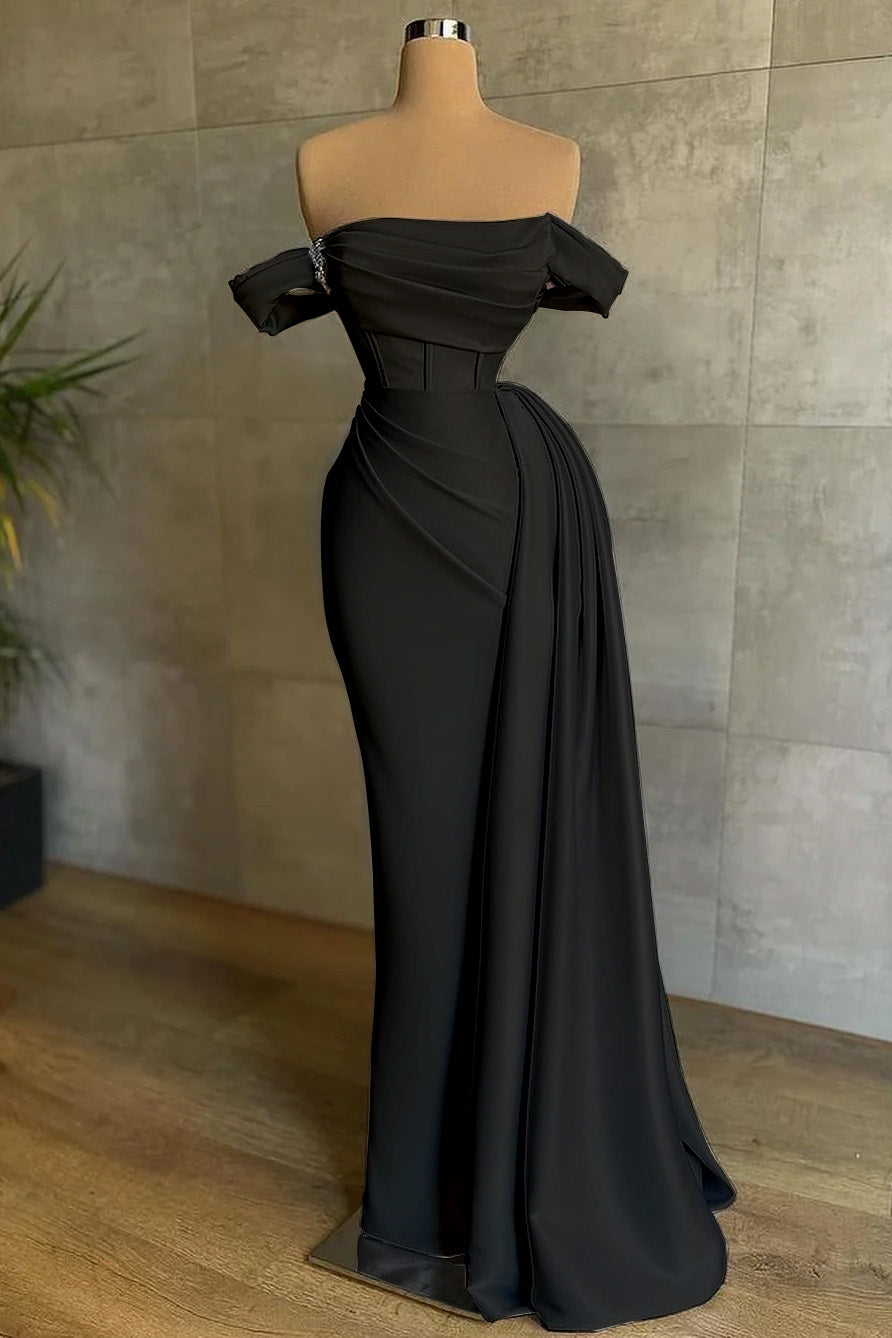 White Mermaid Prom Dress Off-The-Shoulder