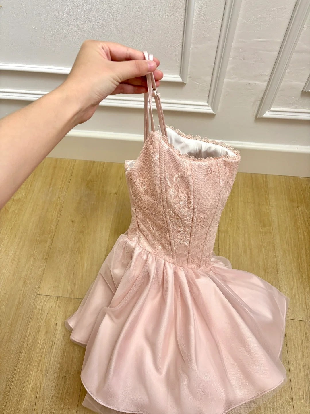 Charming Homecoming Dress Spaghetti Straps Pleated Short Prom Dress Back to School Outfits Birthday Party Dress  D4991
