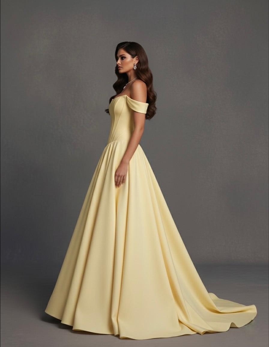Stunning Sleeveless Strapless Off Shoulders A Line Prom Dress