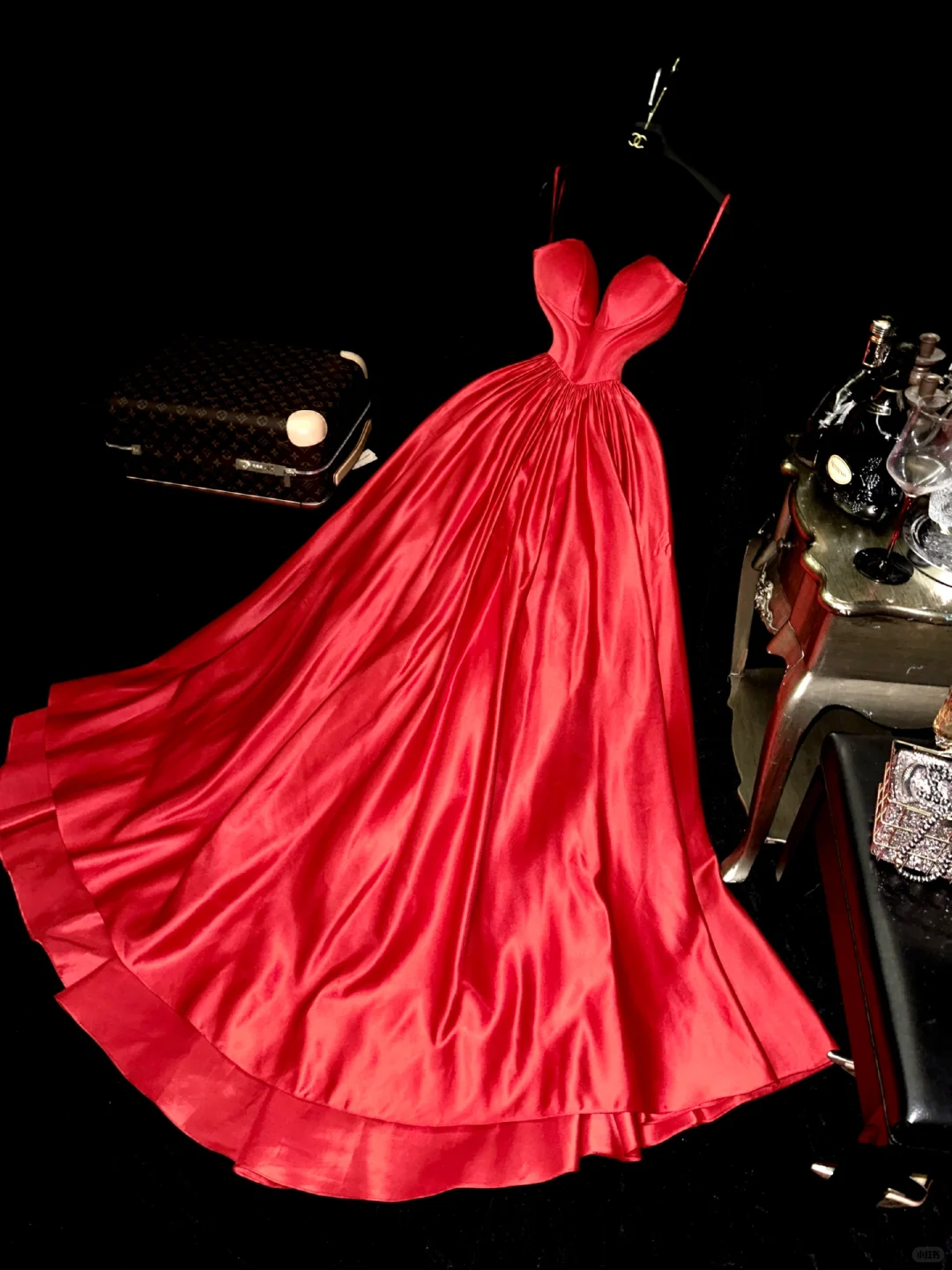 Simple A Line Sweetheart Neck Red Satin Long Prom Dress Evening Dress SH3106