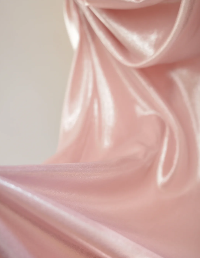 Fairy Pink Off The Shoulder Satin Pleated Slit Mermaid Party Dress Long Wedding Guest Dress D2175