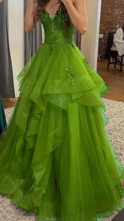 Burgundy Shinny Tulle A-Line Long Prom Dress Evening Party Dresses  fg7644