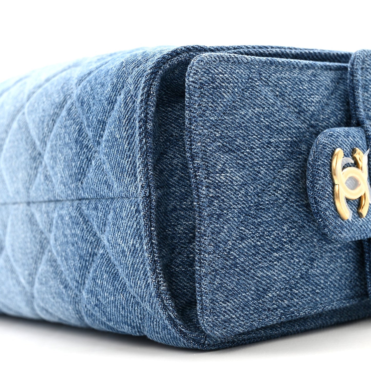 Washed Denim Quilted Mini Chanel 25 Handbag Blue