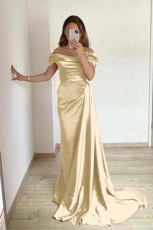 Off-The-Shoulder Mermaid Strapless Prom Dress With Ruffles Online