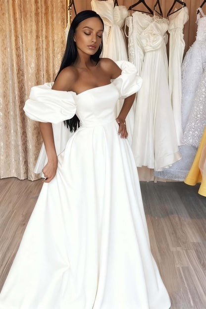 Black Off-The-Shoulder Prom Dress A Line