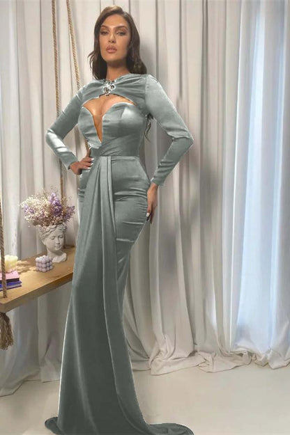 Sweetheart Mermaid Evening Dress Court With Cap Sleeves