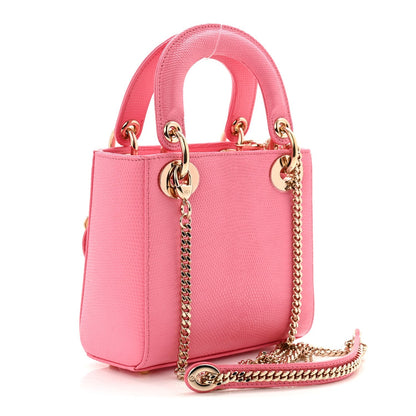 Lizard Mini Lady Dior Pink