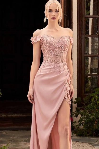Pink Sleeveless Strapless Sweetheart Beadeds Embroidery Prom Dress