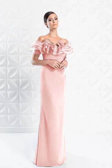 Graceful Off-the-shoulder Blue Slimming Sleeveless Evening Dress