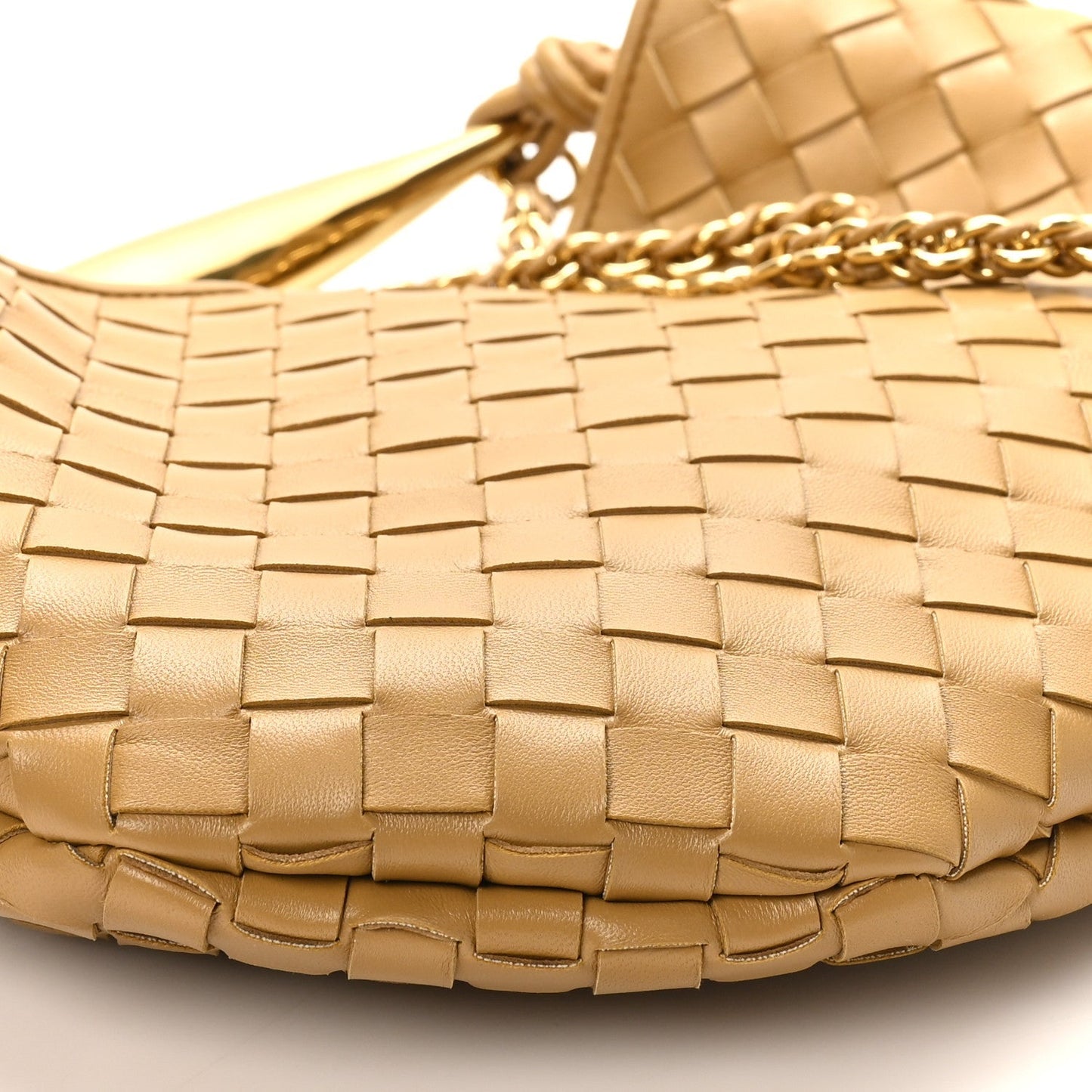 Nappa Intrecciato Sardine With Chain Bag Dark Praline