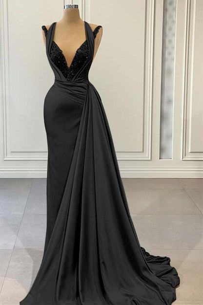 Elegant Pink Halter Sleeveless With Sequins Evening Dress