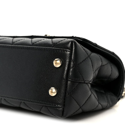 Caviar Quilted Extra Mini Coco Handle Flap Black