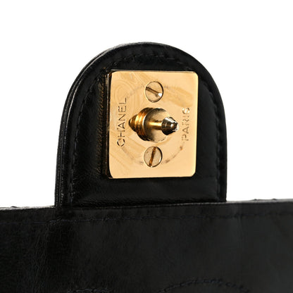 Lambskin Quilted Medium Single Flap Black
